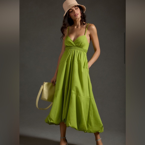 Anthropologie Green Midi Dress - Picture 1 of 3